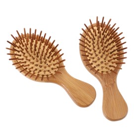 Beavorty 2pcs Bamboo Comb Hairbrush Bamboo Scalp Comb Wood Massage Comb Bamboo Bristle Hairbrush Hair Styling Combs Comb Hairbrush Detangler Comb Major Set Travel