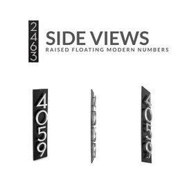 Montague Metal Products Floating Modern 4‘’ Number Vertical Address Plaque-Assembled-Address Sign-House numbers sign-Aluminum-Easy to Install-Vertical-4 Digit