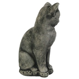 Siamese Concrete Cat Statue Kitty Cement Sculpture Cat Figure for Indoor and Outdoor Garden Decor