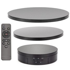 Leadleds 3 in 1 Rotating Display Stand 5V Electric 360 Degree Turntable with Remote Control for Photography and Video Shows (Black)