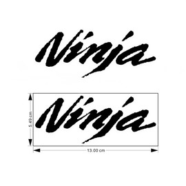 Motorcycle Flat Plain Bike Decal Sticker Compatible with Kawasaki Ninja ZX6R ZX10R ZX12R ZX14R 300 400 650 1000(Black),2 Pack