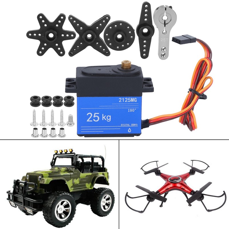 25KG Waterproof Digital Servo 180 Degree Metal Gear with Arm