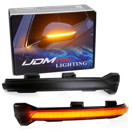 iJDMTOY Smoked Lens Dynamic Sequential Blink LED Side Mirror Turn Signal Light Strip Assembly Compatible With Volkswagen: 2015-2021 Golf GTI MK7 VII