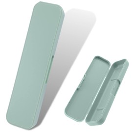 ZKSXOA 1Pcs Portable Flatware Box, Travel Tableware Storage Case Box, Utensil Case, Reusable Tableware Storage Box, for Fork Spoon Chopsticks Utensil Camping (Green, 1 x 20cm/7.8 inch)