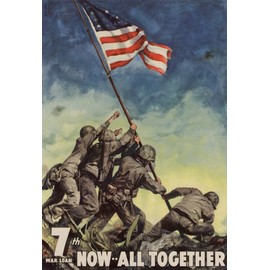 7th War Loan - Now All Together - Vintage WW2 Reproduction Poster