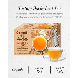 SEMPIO Tartary Buckwheat Tea – 100% Natural Ingredients, Mild Roasting, Sugar-Free, Fat-Free, Caffeine-Free, Calming & Relaxing (40 Tea Bag, Pack of 1)