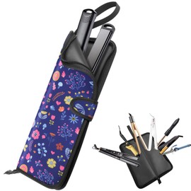 Funda de viaje de hierro plano, de silicona resistente al calor, soporte de hierro plano, bolsa portátil para alisar el cabello, cubierta de neopreno para rizar, alfombrilla de viaje de silicona, para herramientas de peinado del cabello, 13 x 5 pulgadas