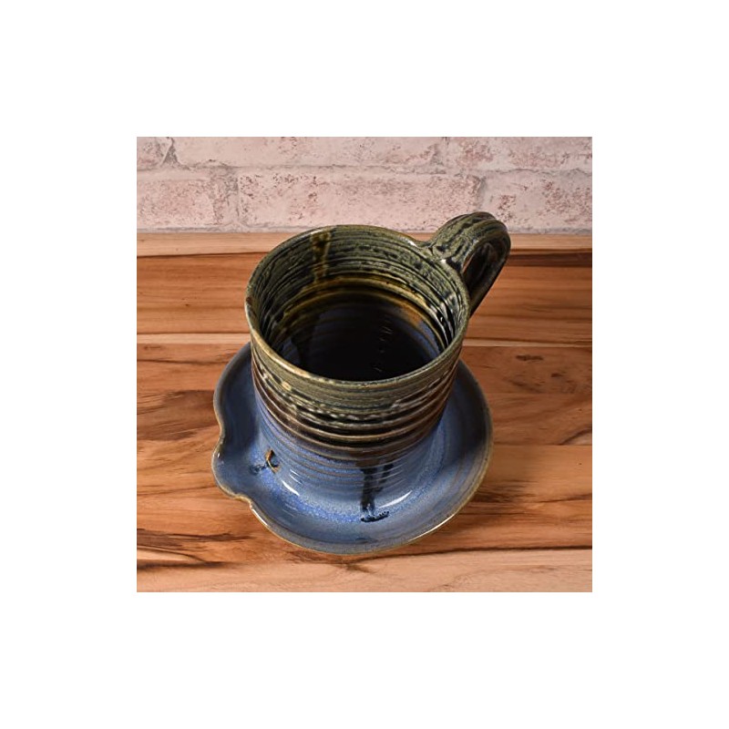 American Handmade Microwave Bacon Cooker by Holman Pottery, Smoky Blue