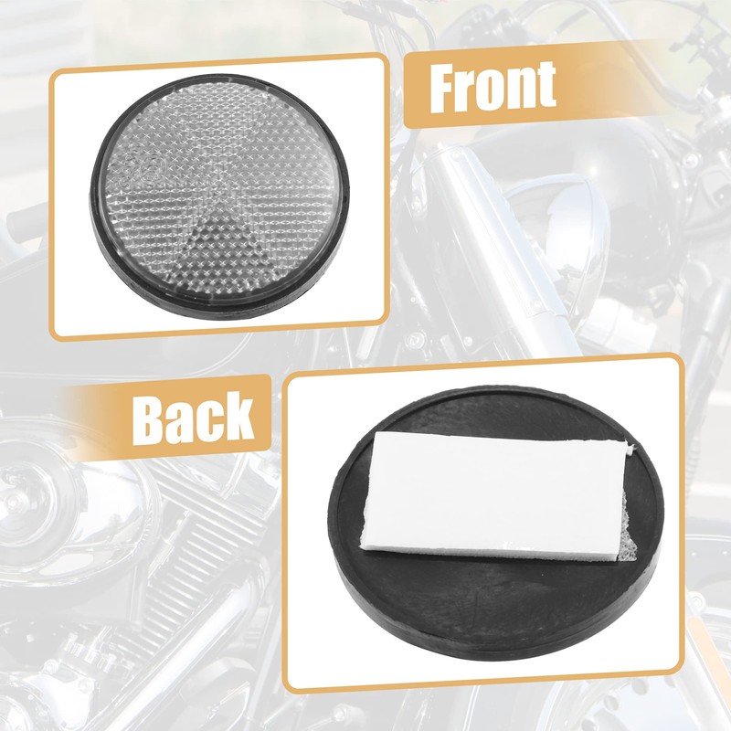 X AUTOHAUX 2 Pcs 56mm White Plastic Universal Round Reflective