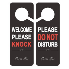 2PCS Do Not Disturb Door Hanger Sign for Office，Double-Sided In Please Knock Door Tags for Office, Home, Clinic, Hotel, Bathroom, Bedroom, Therapists, Clinic