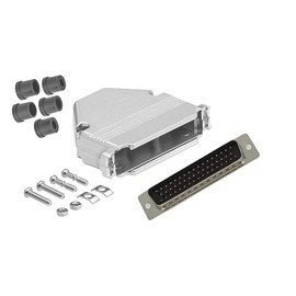 CompuCablePlusUSA.com Best DB50 Male Solder Cup Connector Complete DIY Kit Includes Solder Cup Connector, Metal Hood, Strain Relief Grommets, and Screws. (DB50 Male)