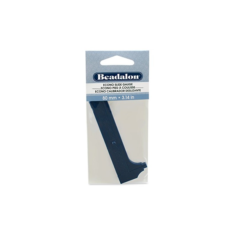 Beadalon Diapositiva 80 mm Calibre de Cuentas, plástico Econo