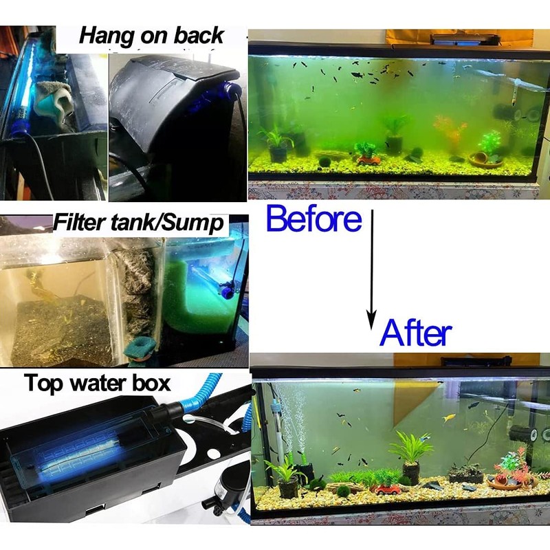 5W UVC Aquarium Green Clean Light Algae Clear Fish Tank