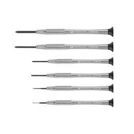 Bernstein 4-360-E04 Watchmaker's Screwdriver Set 6 Pieces Slotted 0.6/1.0/1.5 mm and PH0000 / PH000 / PH000