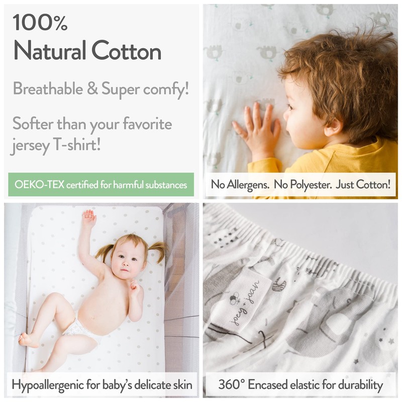 Joey + Joan Pack and Play Sheets Fitted – Compatible