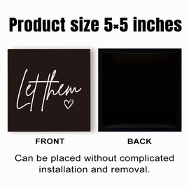 Let Them Wooden Sign, Funny Work Office Home Farmhouse Decor Office Gifts for Coworkers Colleague Women Men Mental Health Quotes (Black)