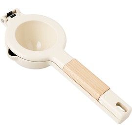 Citrus Juicer Strong Metal Wooden Handle Ergonomic Design Food Grade Coating Hand Juicer White (Wooden Handle)