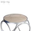 Round End Table - Silver End Table with Marble Top