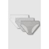 JAJU [JAJU] Women's Cotton Stripe Hipster Panties 3-Pack_Grey