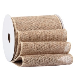 Fondersy 9-Meter Natural Burlap Ribbon Wired Burlap Ribbon - 100mm Width for Gift Wrapping, Floral Arrangements, Wreath Making, and Christmas Decor
