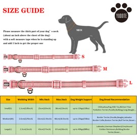 YUDOTE Dog Collar Large Strong Reflective Nylon Webbing with Soft Comfy Neoprene Padded Linning for Large Dogs Daily Use,Pink