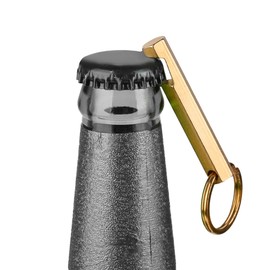 NBGDY 2PCS Solid Brass Keychain Beer Bottle Opener with Brass Key Rings Handcrafted in Brass Copper,（KPQ-502L）