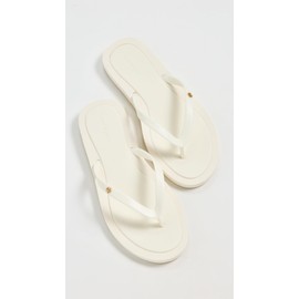 Tory Burch Women's Kira Padded Flip Flops, New Ivory/Gold, 8 Medium US