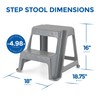 Gracious Living 2-Step Stool, Portable Plastic Stepping Stool for Dorm,