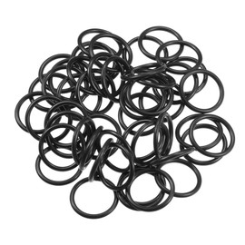 Partuto 50 Pcs 16mm ID x 2mm CS Universal Car O Ring Seal Gasket - Car - Faucet Repair Trucks Suvs Trailer Tube Sealing Waterproof - NBR Rubber Black