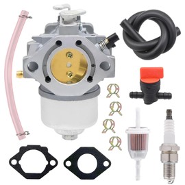 NIMTEK AM122852 Carburetor for Kawasaki FC540V 17 HP John Deere GS75 HD75 180 185 260 265 Replace 15003-2296 Carb with Spark Plug Fuel Line