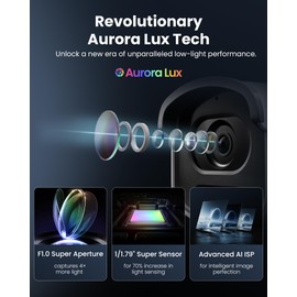 ZOSI 5MP WLAN Outdoor Surveillance Camera, 2.4GHz/5GHz IP WLAN Camera Outdoor with Real Colour Night Vision, F1.0 Aperture, AI Person/Vehicle Detection, C186A AuroraLux