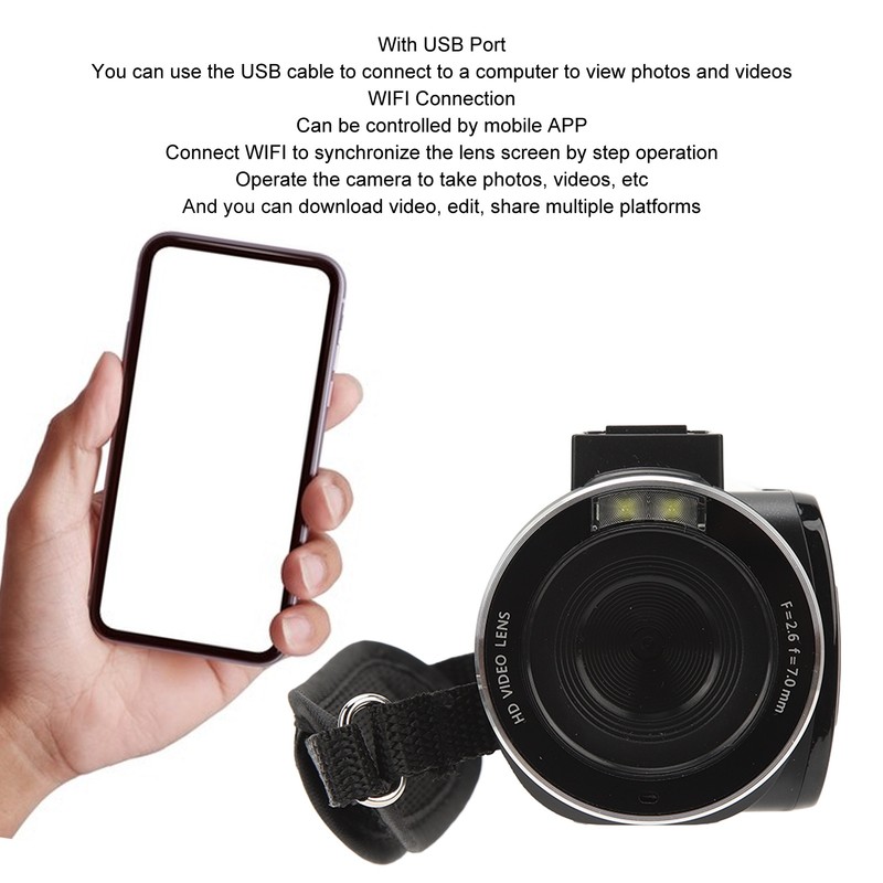 4K Video Camera 48MP 3.0 Inch Touch Screen 18x Digital