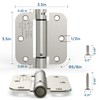Treasem 3 Pack Self Closing Door Hinges, 3.5 Inch Spring