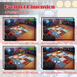 Game Rugs for Boys Bedroom - Old Block Theme Carpets for Game Decor Soft Rugs for Boys Bedroom Playroom Living Room Floor Mat, 2'5''x4'