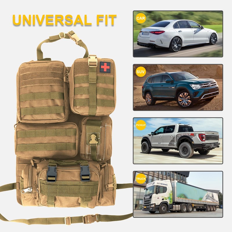 Universal Tactical Seat ​Back Organizer Vehicle Molle Panel Organizer Storage