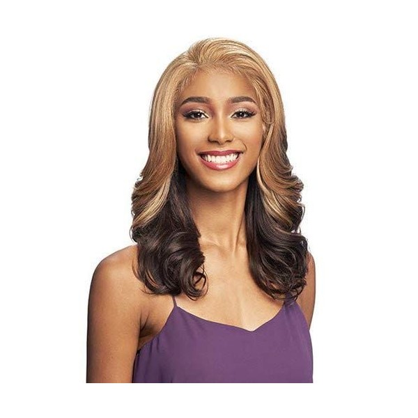 Vanessa All Black Style Lace Front Wig AB - MELISSA (Color : CAPPUCCINO)