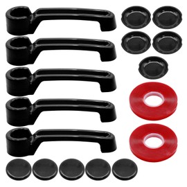 SYOWADA 15 PCS Door Handle Covers Kits, Exterior Door Bowl Trim, Replacement for Wrangler JK JKU 2-Door 4-Door Handles 2007-2018 (Black)
