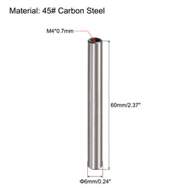 sourcing map M4 Internal Thread Dowel Pin 10pcs 6x60mm Chamfering Flat Carbon Steel Cylindrical Pin Bed Bookshelf Metal Devices Industrial Pins