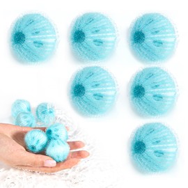 Pack of 6 Lint Balls for Washing Machines, Reusable Laundry Ball, Laundry Ball Removes Pet Hair, Lint, Lint (Blue) Diameter 3.5 cm