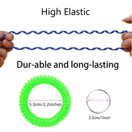 HAMIYELL Pack of 36 Colorful Spring Spiral Wrist Coil Key Chain, Wristband Key Ring (Green)