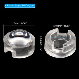 PATIKIL 13 mm LED Convex Lens Pack of 20 90° Beam Angle Acrylic LED Optical Convex Condenser Lens for 1W 3W LED Lamp Beads Infrared Camera Transparent