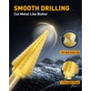 COMOWARE Step Drill Bit Set 5-Piece Titanium-Coated with Automatic Center