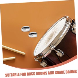 SHOWERORO 5Pcs Silver Snare Drum Lug Ear Claw Hooks Single-end Drum Ear Connectors for Replacement Parts Compatible with Drum Kits and Percussion Instruments