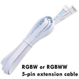 Lvyinyin Extension Cables for RGBW RGBWW LED Under Cabinet Puck Lights, 5-pin Cord, 5ft, 4 Packs