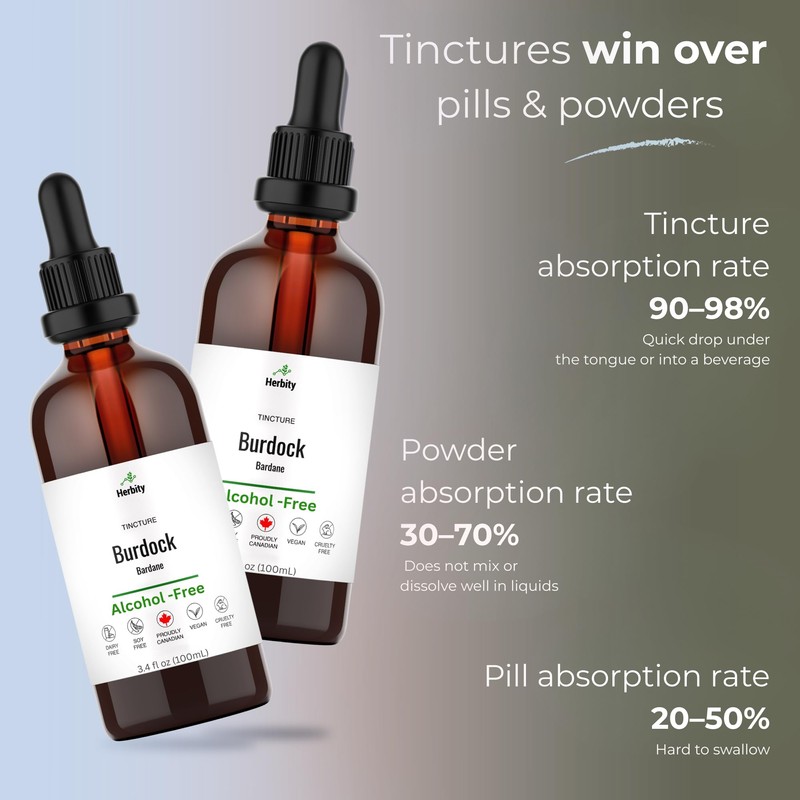 Herbity Herbity Burdock Root Tincture C Alcohol-Free Herbal Extract for