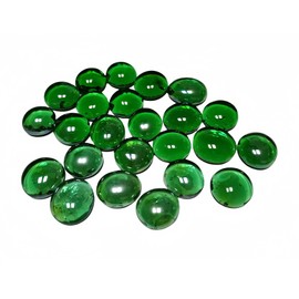 LiFschal 200G(0.45LB) Flat Glass Marbles,Green Colour Mini Glass Gems,Flat Bottom Marble Beads,Vase Fillers Beads Decorative Glass Pebbles for Fish Tank Home Decorative,60-70PCS(0.51"-0.71")