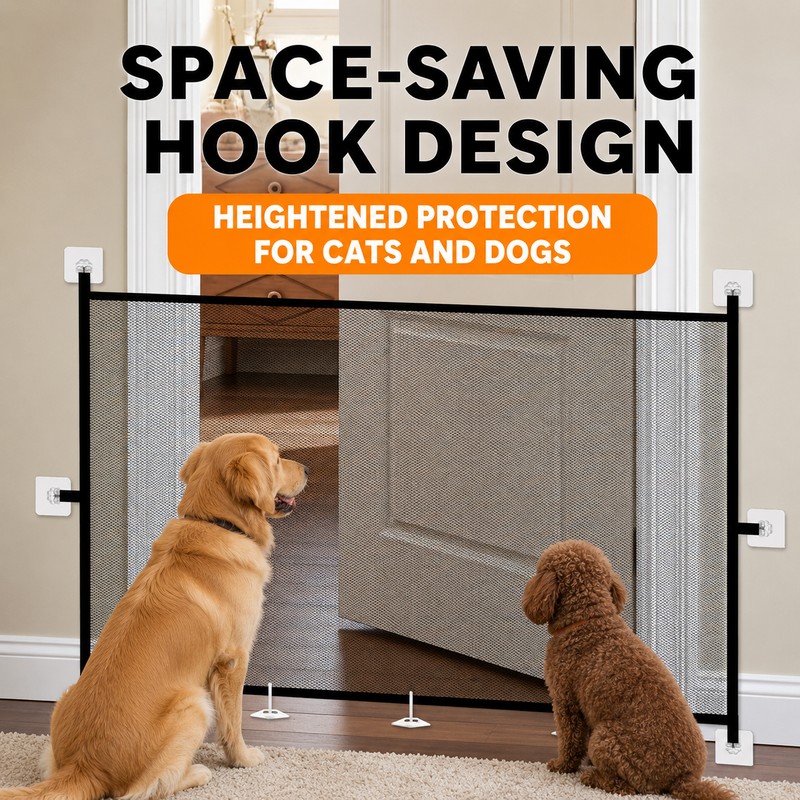 Portable Retractable Pet Barrier Gate for Dogs – Folding Mesh