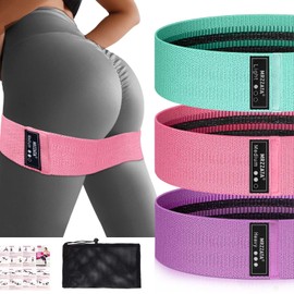 Fabric Booty Bands Set of 3 Levels, Widen Resistance Bands for Hip and Legs Working Out, Exercise Bands for Women and Men, Stretch Bands for Pilates, Yoga Stater Set
