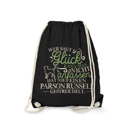 Fashionalarm Gym Bag - Wer SAGT Glück kann Man Nicht anfassen - Parson Russell | Fun Backpack as Birthday Gift Idea for Dog Owners, black, Unique