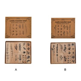 AIXXCUVQ 22pcs/set Cuttable Rubber Stamp Set Customize Designs With Ease 22 Pcs Vintage Wooden Printing Stamps Wood Rubber, A